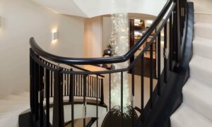 Natural Wooden Handrail System installed at Wildwood Road, Hampstead, Staircase & Handrail Design & Installation by PT Handrails at Clive Durose