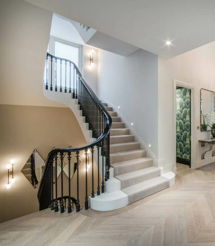 Natural wooden staircase and landing at Elsworthy Road, Primrose Hill, Staircase & Handrail Project by PT Handrails from Clive Durose