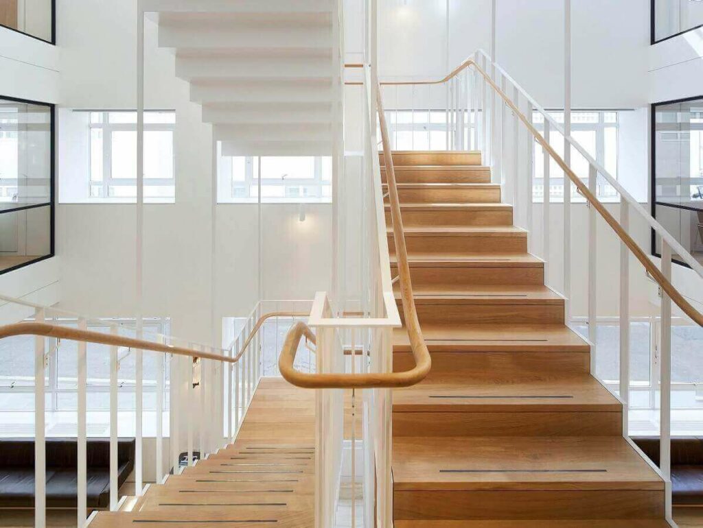 Savile Road commercial staircase handrail system by PT Handrails, by Clive Durose