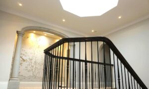 Staircase installed in Harmer Green Lane, Hertfordshire, Designed by Sinead Kelly-Herbert, made and installed by PT Handrails, Clive Durose.
