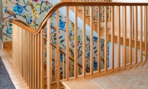 Traditional & light design Oak staircase rises with elegance at Country Manor, Eccleshall, Staffordshire, Staircase & Handrail Project by PT Handrails from Clive Durose