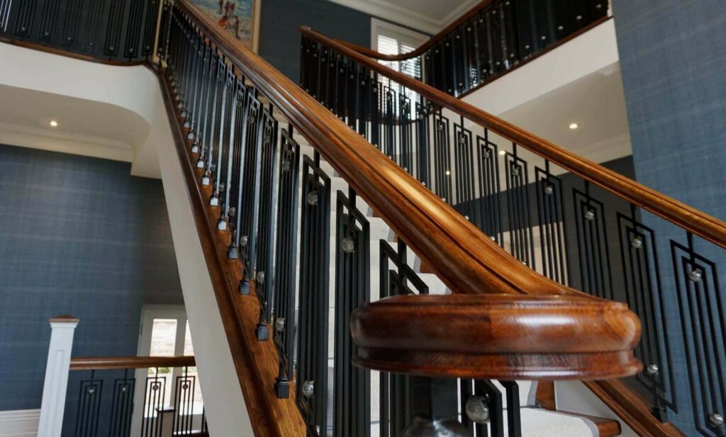 Wood & metal combination, Georgian style, Eden Avenue, Lytham St Annes by PT Handrails at Clive Durose staircase company